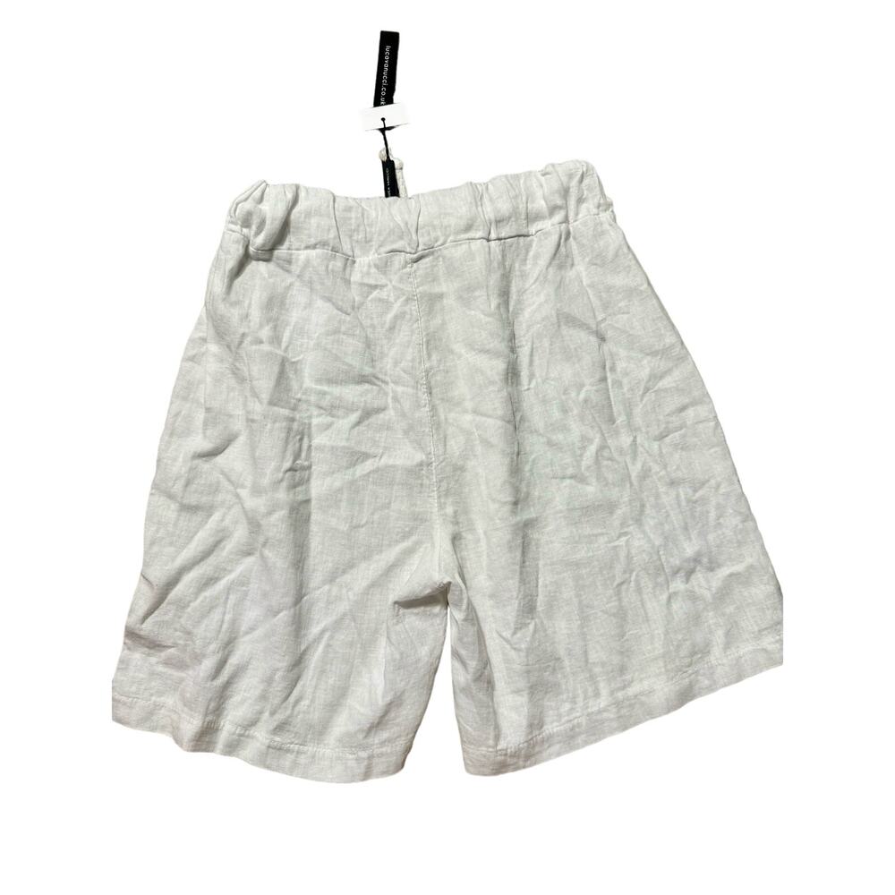 Luca Vanucci Linen Blend White Short NWT Size Small Made in Italy